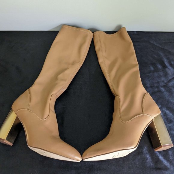 Franco Sarto Shoes - Franco Sarto Katherine Knelli Boots Size 11 Brown Tan Strech Faux Leather